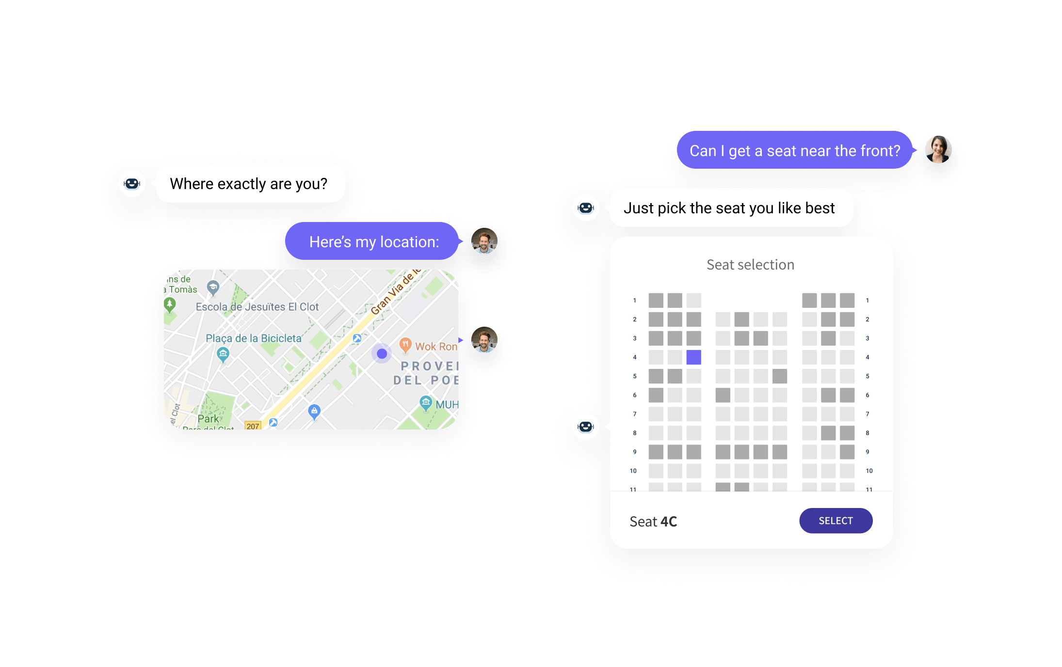 the visual interface of enterprise chatbots