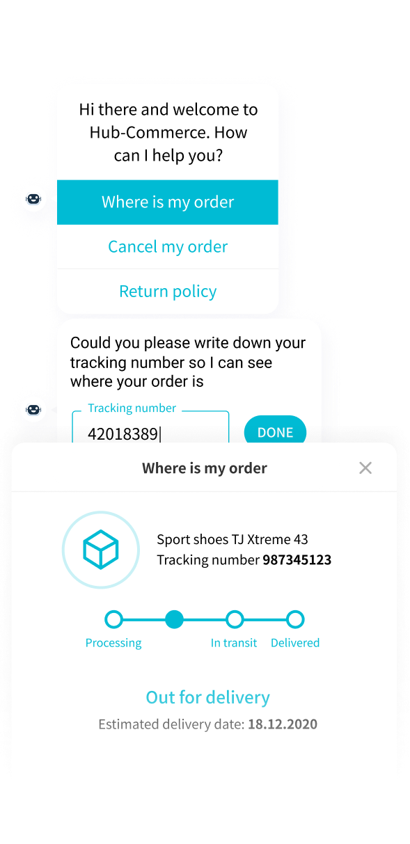 tracking an order with an enterprise chatbot